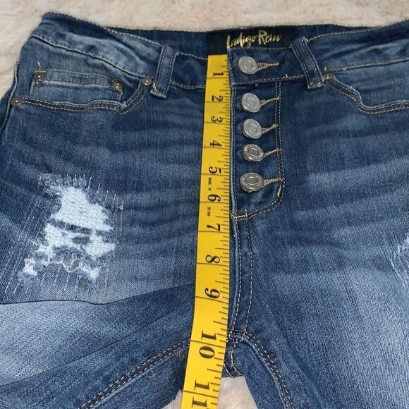 Indigo Rein Destructed Skinny Jeans Size 5 Juniors - Picture 10 of 11